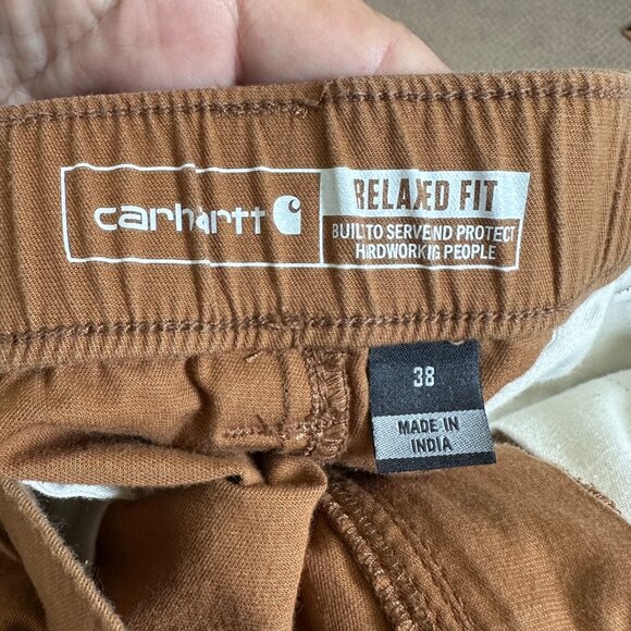 Carhartt Shorts Mens 38 Force Relazed Fit Twill 5 Pocket Work Elastic Waist 9" - Picture 6 of 10